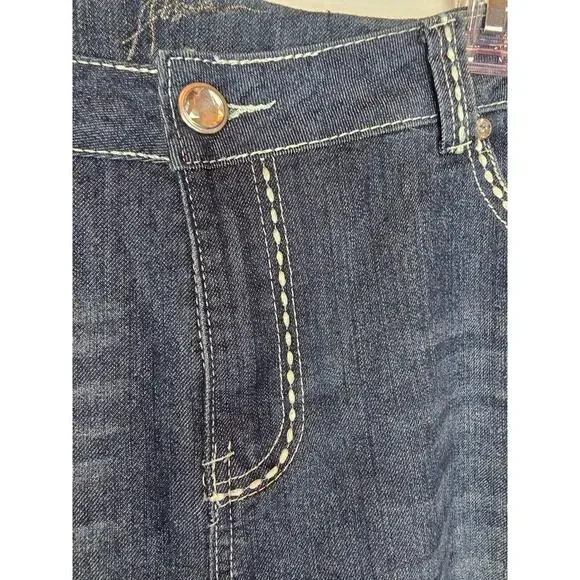 Seven7 Jean Shorts with Rhinestones womens size 20, 38" waist, white stitching - Picture 5 of 5